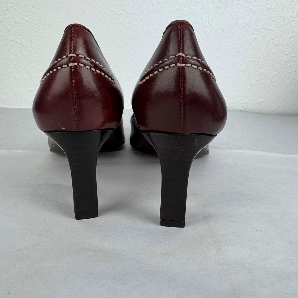 Ralph Lauren Collection Burgundy Leather Loafer Pumps Made in Italy WT 1365 7B - Picture 3 of 6